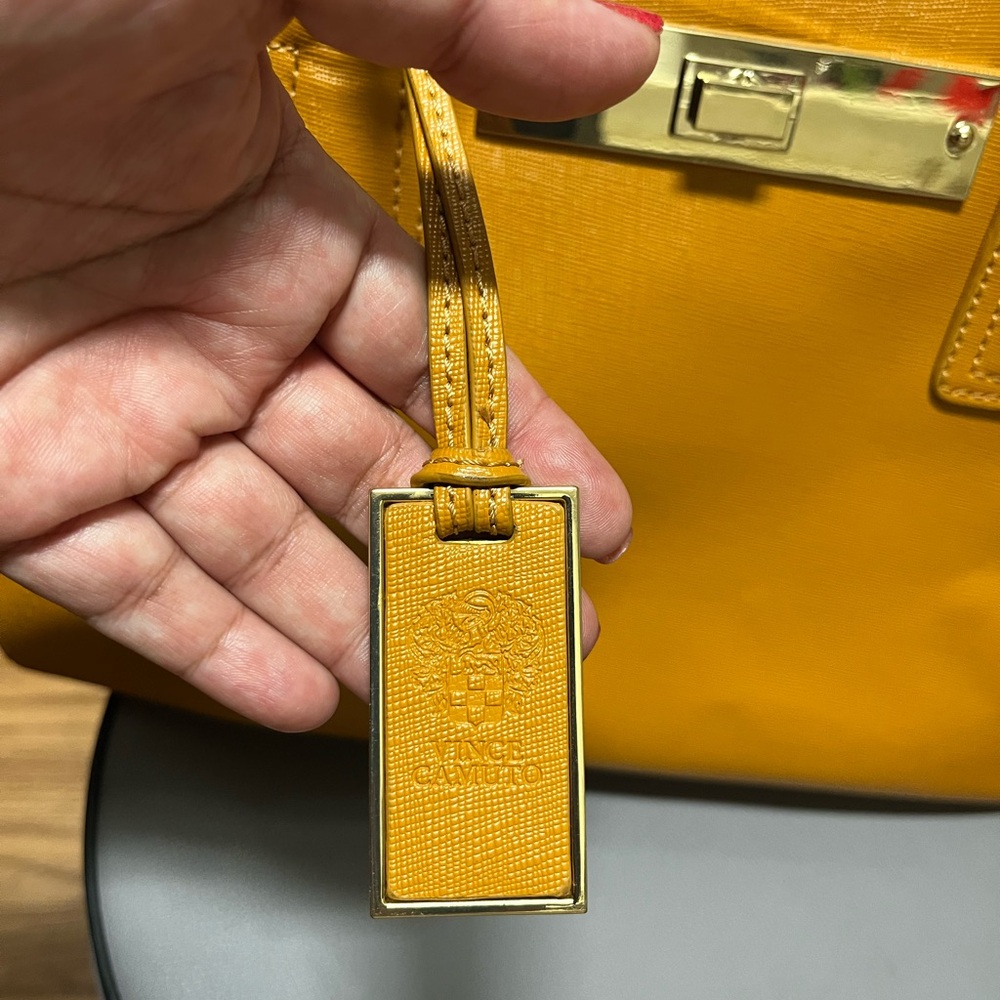 Vince Camuto Yellow Leather Tote Bag - Picture 4 of 10